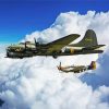 Sally B17 And P51 Mustang Diamond Painting