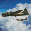 Sally B17 And P51 Mustang Diamond Painting