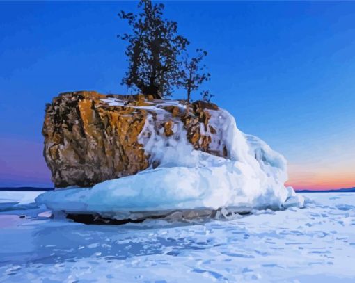 Snow Lake Champlain Vermont Diamond Painting