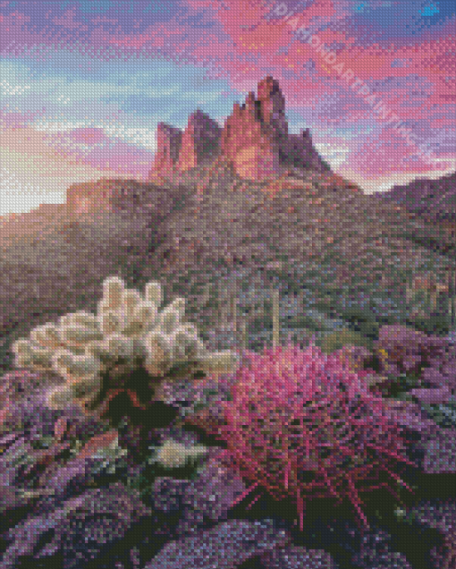 Superstition Mountains Sunset Diamond Painting