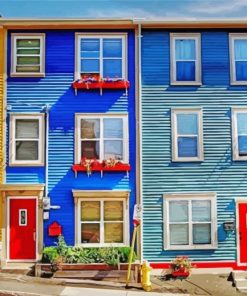 The Jellybean Houses Newfoundland Diamond Painting