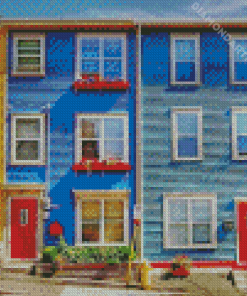 The Jellybean Houses Newfoundland Diamond Painting