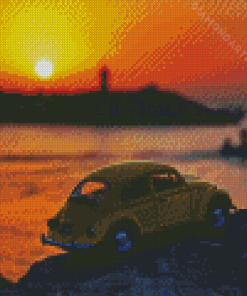 VW Car Sunset Diamond Painting