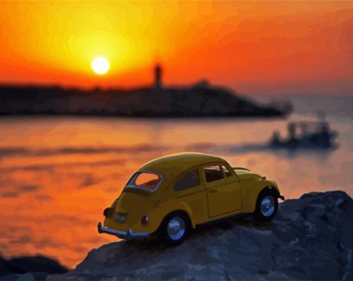 VW Car Sunset Diamond Painting