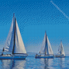 White Sailboats Diamond Painting