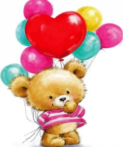 Balloons And Teddy Bear Diamond Painting