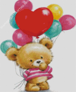 Balloons And Teddy Bear Diamond Painting