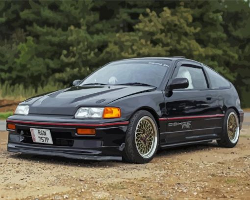 Black Honda CRX Diamond Painting