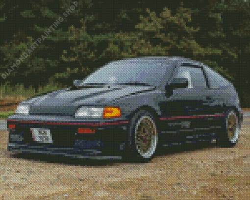 Black Honda CRX Diamond Painting