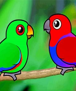 Cute Eclectus Birds Diamond Painting