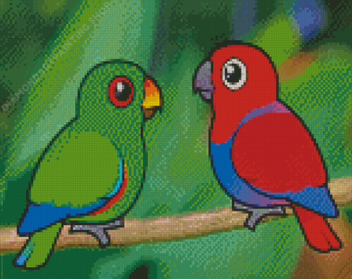 Cute Eclectus Birds Diamond Painting