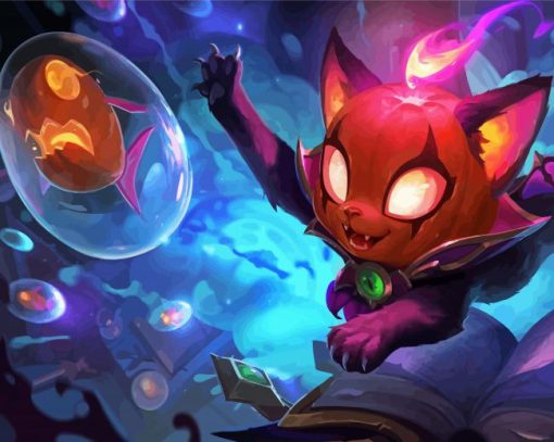 Fantasy Pumpkin Halloween Cat Diamond Painting