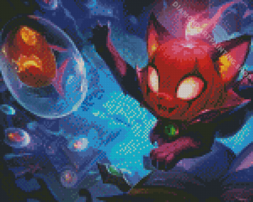 Fantasy Pumpkin Halloween Cat Diamond Painting