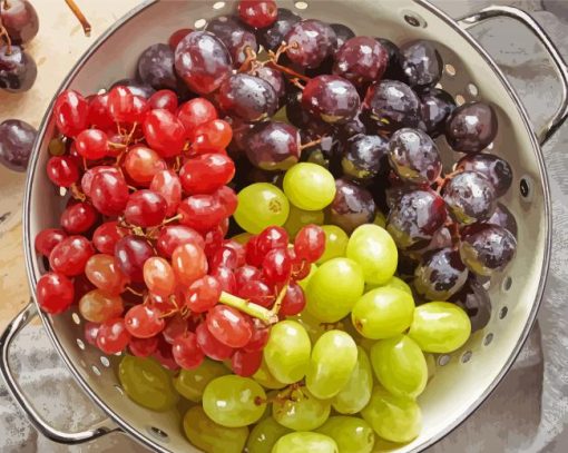 Grapes In A White Bowl Diamond Painting