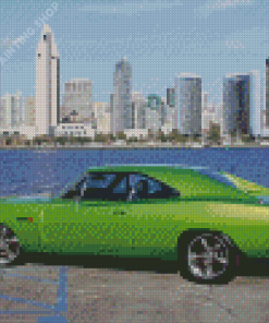 Green 1968 Dodge Charger Diamond Painting