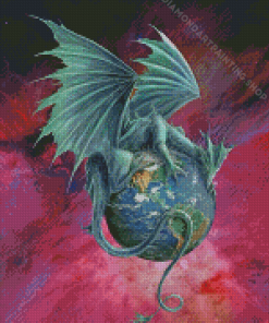 Grey Dragon Earth Diamond Painting