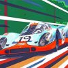 Gulf Porsche Car Art Diamond Painting