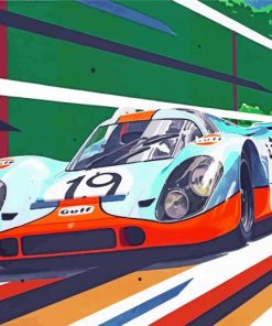 Gulf Porsche Car Art Diamond Painting