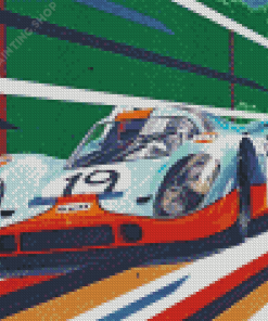 Gulf Porsche Car Art Diamond Painting