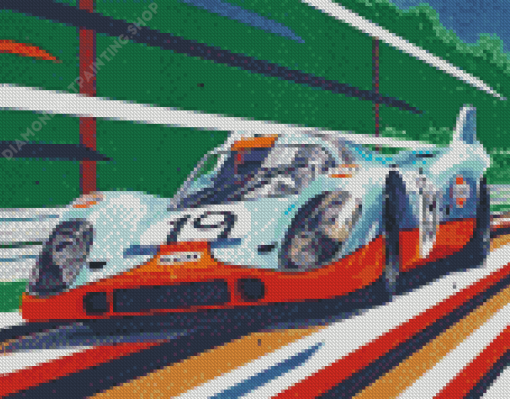 Gulf Porsche Car Art Diamond Painting