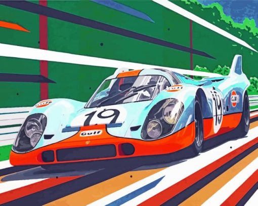 Gulf Porsche Car Art Diamond Painting