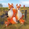 Happy Fox Family Art Diamond Painting