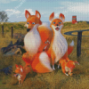 Happy Fox Family Art Diamond Painting