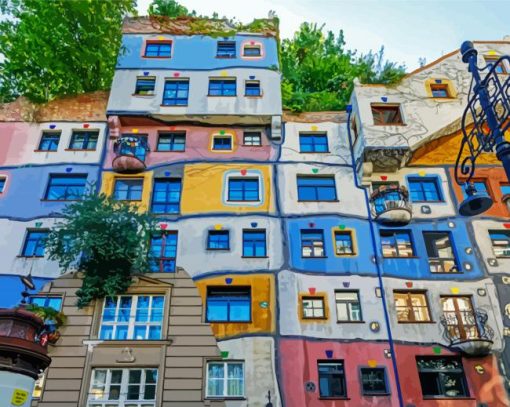 Hundertwasser House Diamond Painting