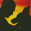 Lovers Man And Dog Silhouette Diamond Painting