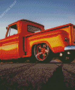 Orange Chevy C10 Truck Diamond Painting