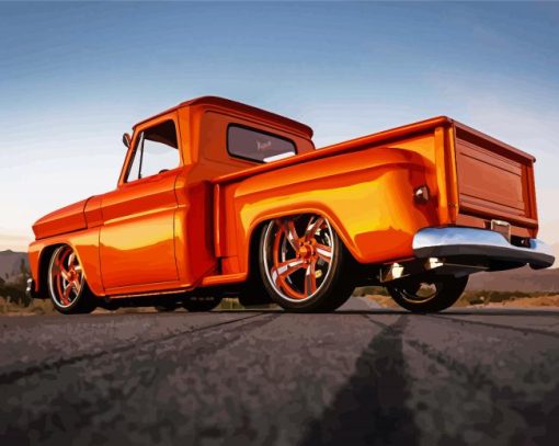 Orange Chevy C10 Truck Diamond Painting