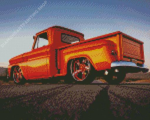 Orange Chevy C10 Truck Diamond Painting