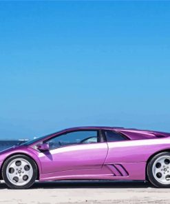 Purple Lamborghini Diablo Car Diamond Painting