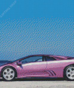 Purple Lamborghini Diablo Car Diamond Painting