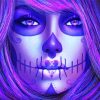 Purple Sugar Skull Girl Diamond Painting