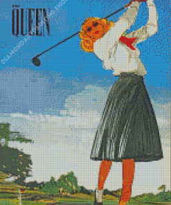 Queen Golf Lady Art Diamond Painting