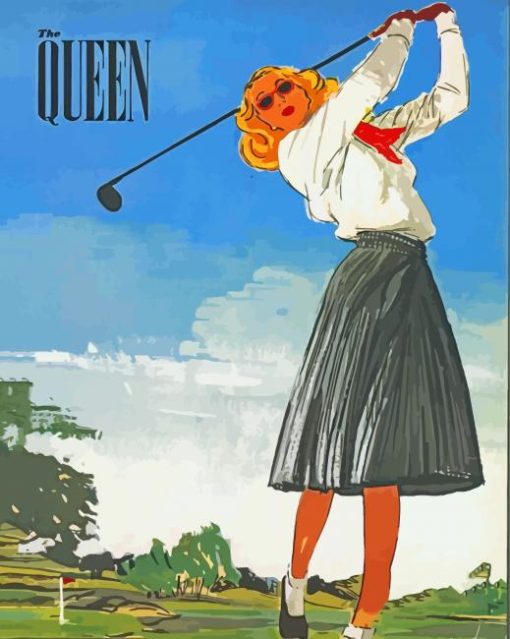 Queen Golf Lady Art Diamond Painting