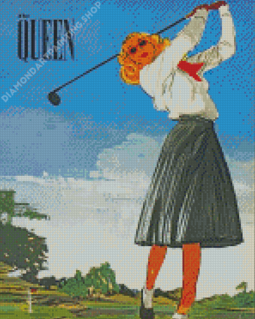 Queen Golf Lady Art Diamond Painting