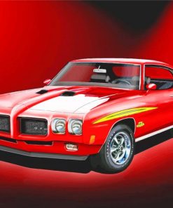 Red Pontiac 1970 Gto Art Diamond Painting