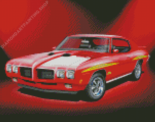 Red Pontiac 1970 Gto Art Diamond Painting