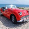 Red Triumph TR3A Car Diamond Painting