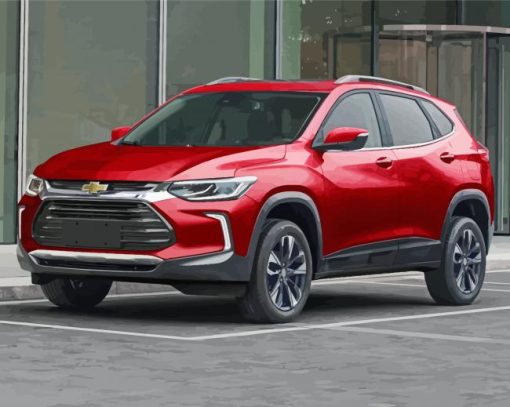 Red Chevrolet Tracker Car Diamond Painting