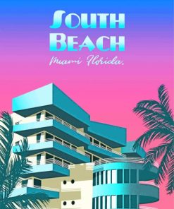 South Beach Miami Florida Poster Diamond Painting