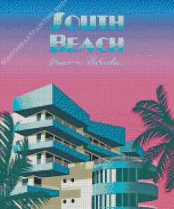 South Beach Miami Florida Poster Diamond Painting