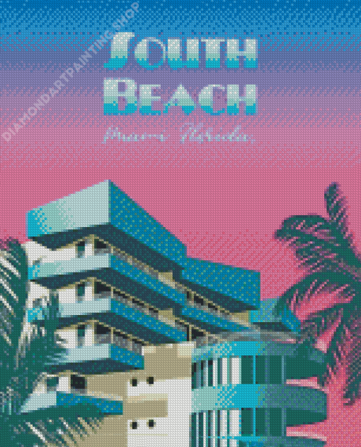 South Beach Miami Florida Poster Diamond Painting