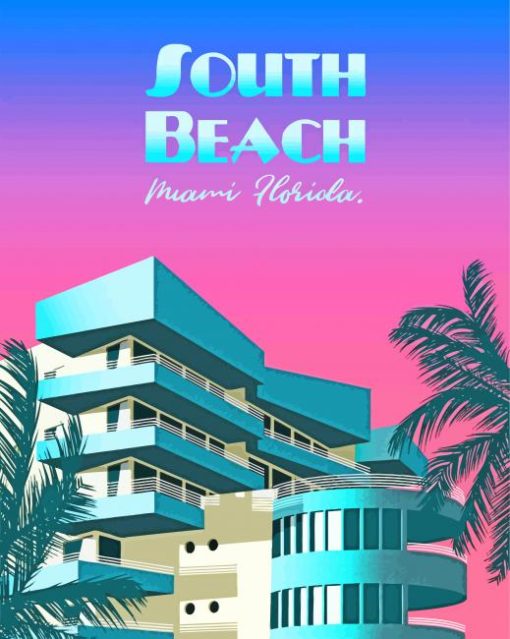 South Beach Miami Florida Poster Diamond Painting