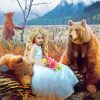 Three Bears With Beautiful Girl Diamond Painting