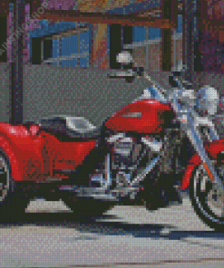 Three Wheeler Harley Davidson Trike Diamond Painting