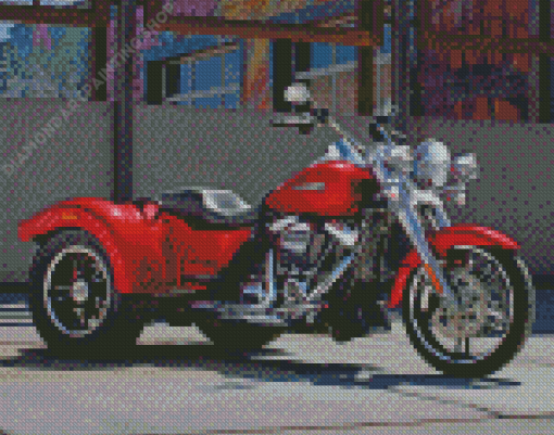 Three Wheeler Harley Davidson Trike Diamond Painting