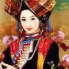 Traditional Girl In China Dress Diamond Painting